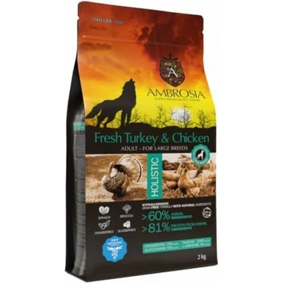 HOLISTIC Large adult Fresh Turkey Chicken - холистична храна за пораснали кучета от големите породи, с прясна пуйка и пиле - 12 кг, Франция