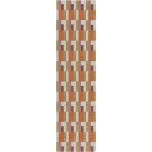 Flair Rugs Оранжево-естествена пътека 60x230 cm Riley Block Geo - Flair Rugs (503119377004)