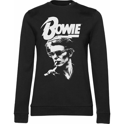 David Bowie mikina Smoking Portrait Girly Sweatshirt Black dámská – Zboží Dáma