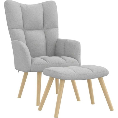 vidaXL 4016785 Relaxační s podnožkou textil Obláčkově šedá