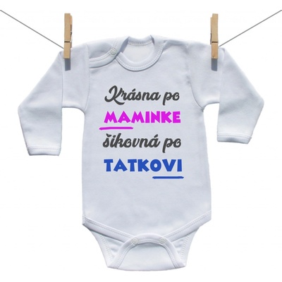 Boodyy Body s dlhým rukávom Krásna po maminke šikovná po tatkovi