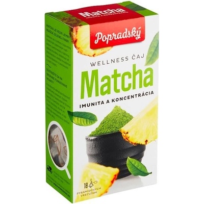 Popradský Wellness čaj Matcha imunita a koncentrácia zelený 18 x 1,5 g