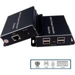 Estillo USB Extender (усилвател) ESTILLO ASKHU04-USB 1x4, усилва USB сигнал до 100 м по UTP кабел CAT5e/6 (EST-USB-EXTENDER-1-4)