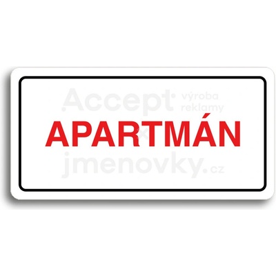 ACCEPT Piktogram APARTMÁN - bílá tabulka - barevný tisk
