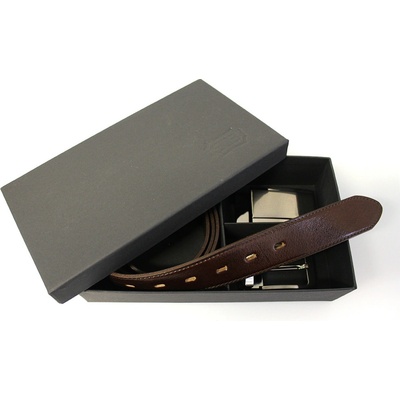 Penny Belts Set koženého opasku 506 35-020-22 a 4PS hnědý