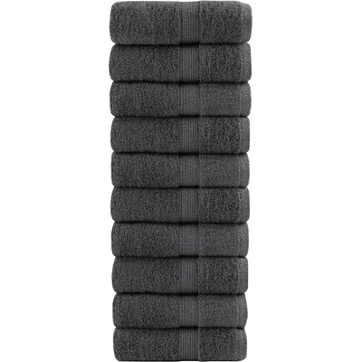 vidaXL Премиум кърпи за гости SOLUND 10 бр антрацит 30x50 см 600 gsm (137154)