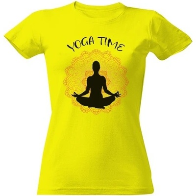 Tričko s potiskem Yoga time dámské Žlutá