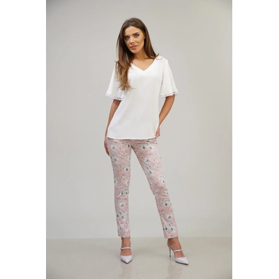 Radek's collection Дамски панталон в розово на цветни мотиви 62102-710