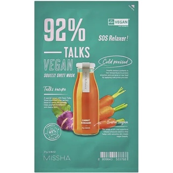 Image 1 of MISSHA Talks Vegan SOS Relaxer - Текстилна маска за лице с морков и алабаш 27гр