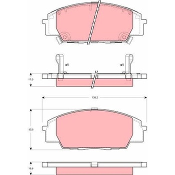 Sada brzdových platničiek kotúčovej brzdy TRW GDB3250