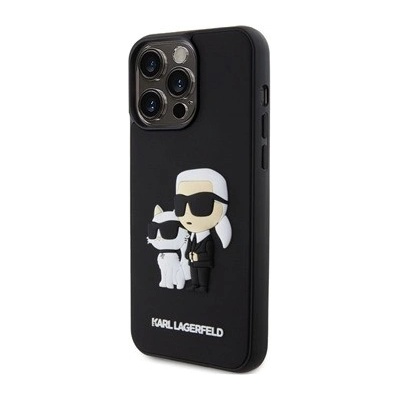 Karl Lagerfeld 3D Rubber Karl and Choupette iPhone 15 Pro Max černé