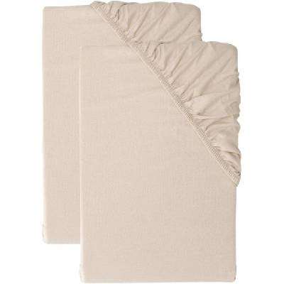 LIVARNO Sada napínacích prostěradel z jemného flanelu béžové 90-100x200