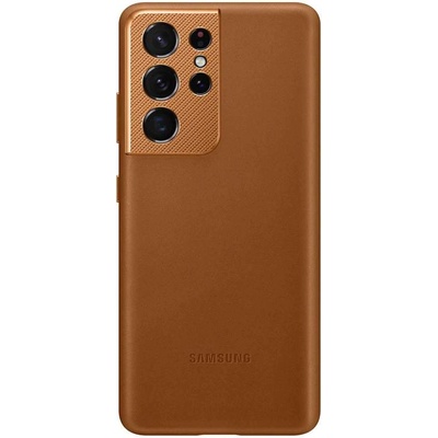Samsung Leather Cover EF-VG998LA - оригинален кожен кейс (естествена кожа) за Samsung Galaxy S21 Ultra (кафяв)