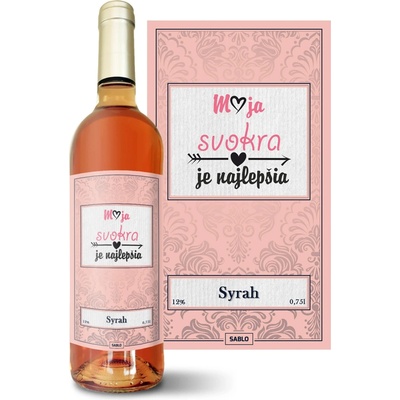 Sablio Moja svokra je najlepšia Syrah ružové suché víno 12 % 0,75 l (čistá fľaša)