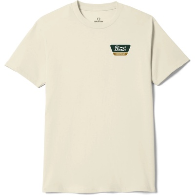 Brixton Мъжка тениска Brixton Linwood S/S Standard T-shirt - Cream / Dark Green / Metal Bronze - размер XL (216-7383-0114)