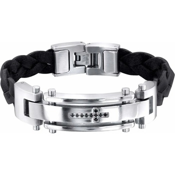 Image 1 of Bijutanki Мъжка Гривна от Медицинска Стомана и Кожа