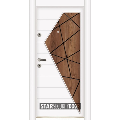 Starsteeldoor Блиндирана врата Outdoor - MFS 104 Бял орех с термомост (цена без монтаж)