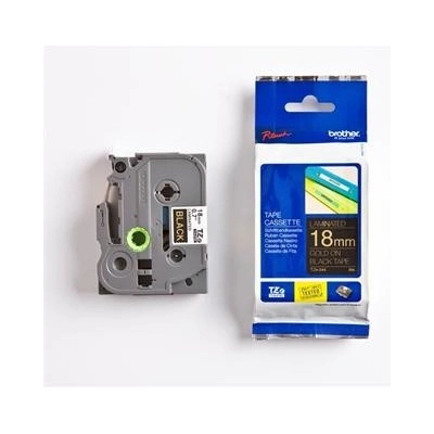 páska BROTHER TZ344 zlaté písmo, čierna páska Tape (18mm) (TZE344)