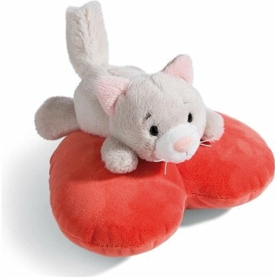 NICI Love Mačička huňatá ležiaca srdce 13cm