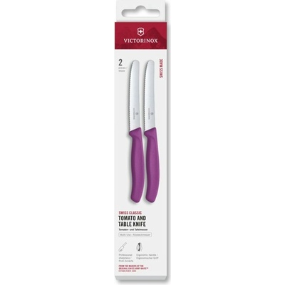 VICTORINOX Swiss Classic tomato & table knife 2 ks 11cm wavy purple box