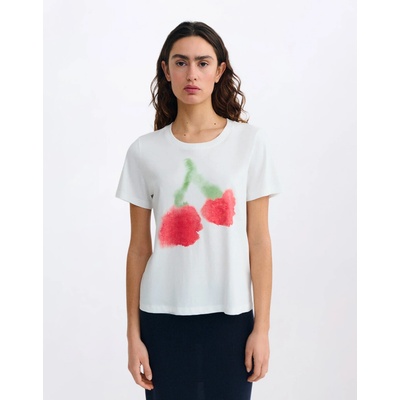 Thinking MU Blurry Cherry Ida Tee WHITE