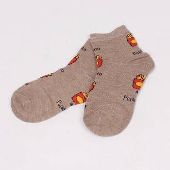 Image 1 of Детски чорапи в бежов цвят с картинка
