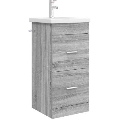 vidaXL Баня с мивка Сив Сонома 42 x 40 x 84, 5 см Инженерна дървесина (890701)