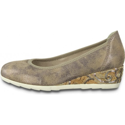 Jana Shoes Německo boty Jana 363 dámské baleríny béžovo/zlaté