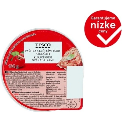 Tesco Kurací krém s paradajkami 100 g
