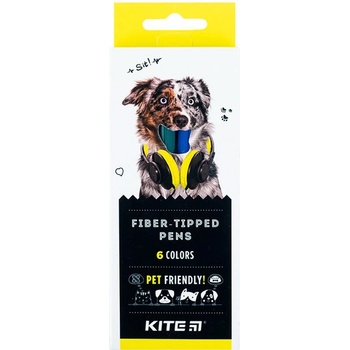 Флумастери Kite Dogs 6 цвята в кутия (1608013-K22-446)