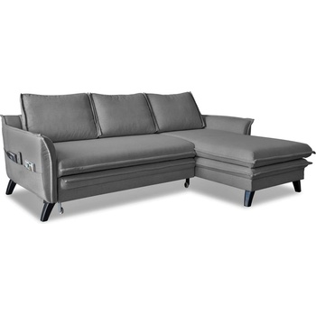 Miuform Сив разтегателен диван ъгъл, десен ъгъл Charming Charlie - Miuform (Charming Charlie 2QL-LCBKR lin18)