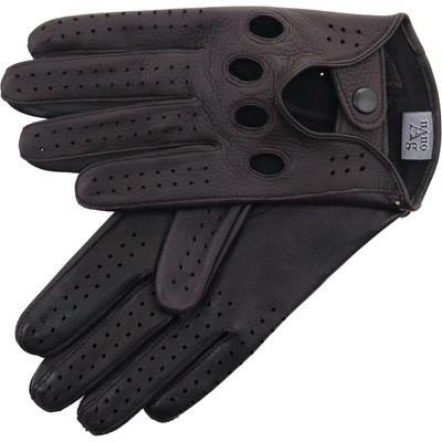 Špongr Řidičské rukavice BOHEM z jelení kůže tmavě hnědé / černé s podšívkou NanoAg – Zboží Dáma