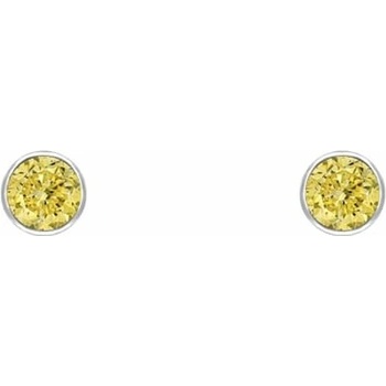 Eppi Strieborné minimalistické bezel náušnice so žltými diamantmi Viosa E44199