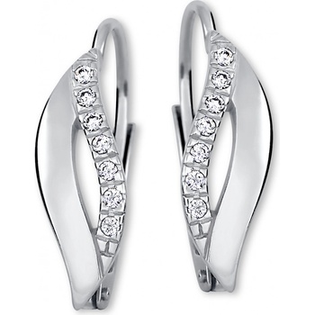 Soliter Elegantné náušnice z bieleho zlata s kryštálmi 239 001 00552 07