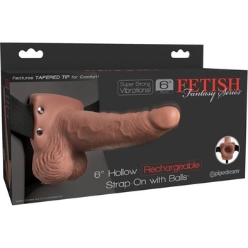Fetish Fantasy 6" Hollow Rechargeable Strap-On with Balls