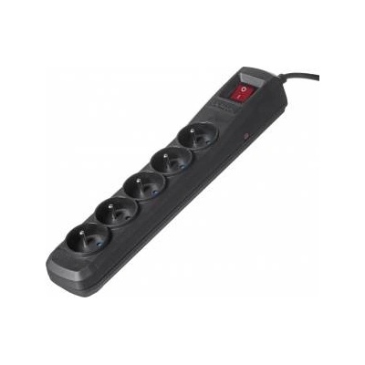 Activejet anti-surge power strip 5 sockets 1.5 m black