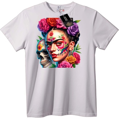 NOONEBRAND Тениска Череп и Цвете за Ден на Мъртвите - 2XL, Black