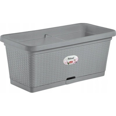 Stefanplast Kvetináč plast sivý 80 x 40 x 34 cm