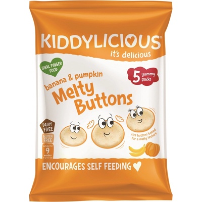 Kiddylicious Ovocno-zeleninové knoflíčky Banán s dýní 5x6 g