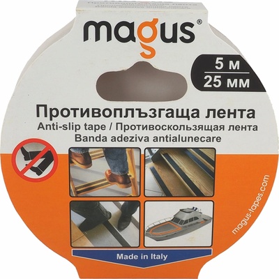 Magus Противоплъзгаща лента magus, 5м/25мм, Черна (8204)
