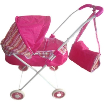 Метална голяма зимна количка за кукли с чанта