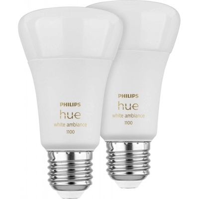 Philips Hue 8719514291256 LED žiarovky 2x8W E27 1100lm 2200-6500K set, White Ambience, stmievateľné, Bluetooth
