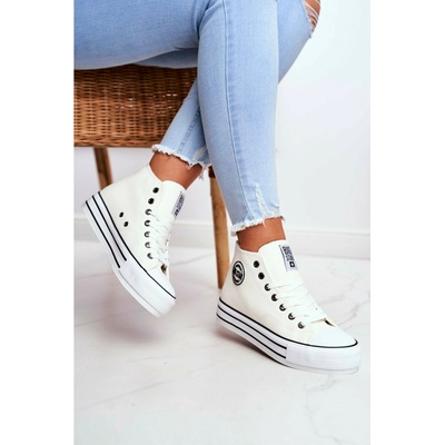 Big star shoes Дамски високи кецове Big Star - бели BIG STAR SHOES | Byal | ЖЕНИ | 36