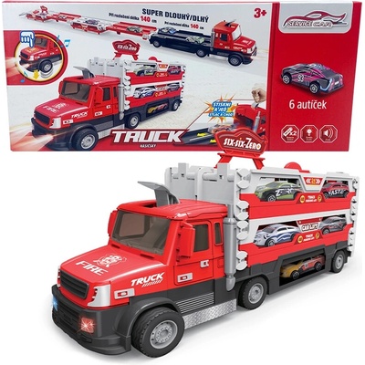 Sparkys Hasičský TRUCK 2v1 so svetlom a zvukom a 6 autami