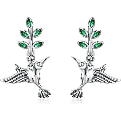 P&J Jewellery stříbrné náušnice Polétavý kolibřík SE55