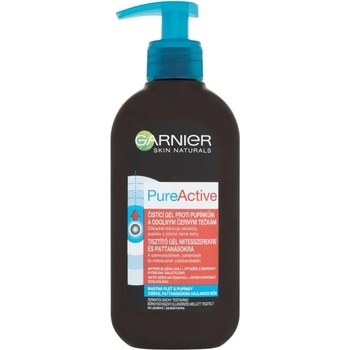 Garnier Pure Active Charcoal Anti-Blackhead čisticí gel proti pupínkům a černým tečkám 200 ml