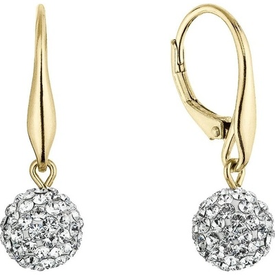 Evolution Group Pozlátené náušnice Guličky s kryštálmi Swarovski 31326.1