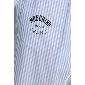 Moschino Jeans Памучен панталон Moschino Jeans в синьо с широка каройка, с висока талия 0328 3725 (0328.3725)