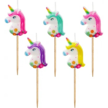 Godan Свещи за рожден ден - Еднорози 5 бр