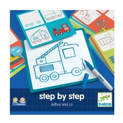 DJECO - Творчески комплект нарисувай стъпка по стъпка - За момчета (DJ08321)